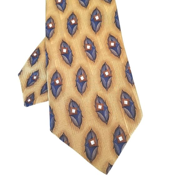JZ Richards Silk Tie Handmade Necktie America Nordstrom Gold - Picture 11 of 12
